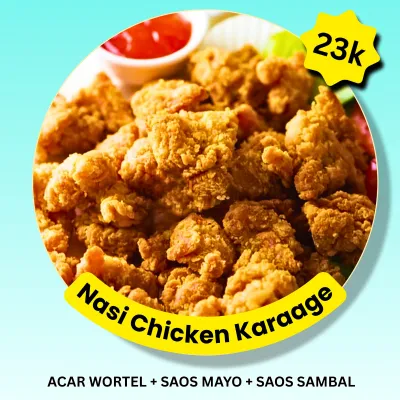Paket 6 : Nasi Chicken Karage, Acar Wortel, Saos Mayo,Saos Sambal
